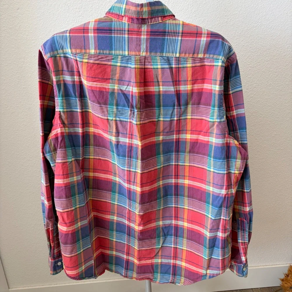Ralph Lauren Plaid Button Down Mens XXL Multicolor Long Sleeve Shirt Flesh Pony